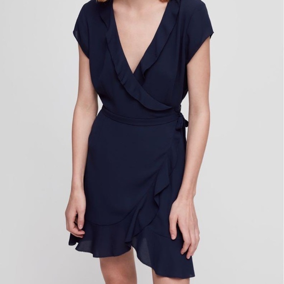 Sunday Best Dresses & Skirts - Sunday Best (Aritzia) Navy wrap dress